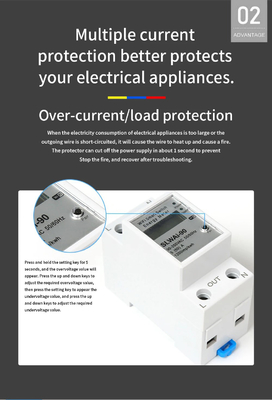 Glomarket Wifi Tuya/Smart Life App Remote Control Smart Circuit Protector Relay Device Switch Breaker Energy Meter