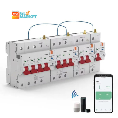 Glomarket Wifi Circuit Breaker Smart Switch Tuya Smart 1p 2p 3p 4p Smart Home System Electric Circuit 4P MCB Smart Breaker