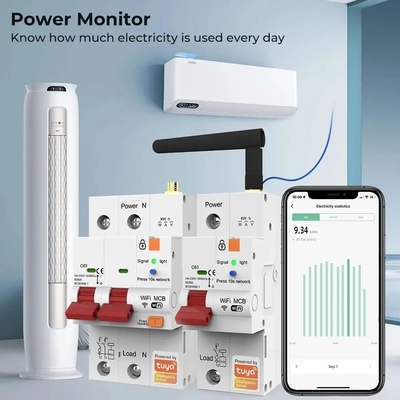 Glomarket Wifi Circuit Breaker Smart Switch Tuya Smart 1p 2p 3p 4p Smart Home System Electric Circuit 4P MCB Smart Breaker