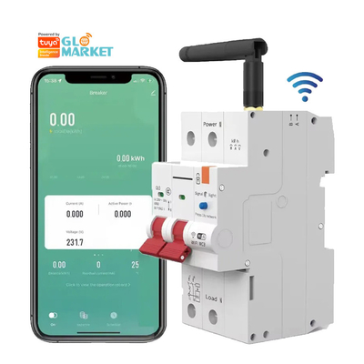 Glomarket Wifi Circuit Breaker Smart Switch Tuya Smart 1p 2p 3p 4p Smart Home System Electric Circuit 4P MCB Smart Breaker