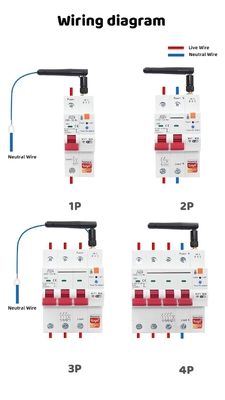 Glomarket Wifi Circuit Breaker Smart Switch Tuya Smart 1p 2p 3p 4p Smart Home System Electric Circuit 4P MCB Smart Breaker