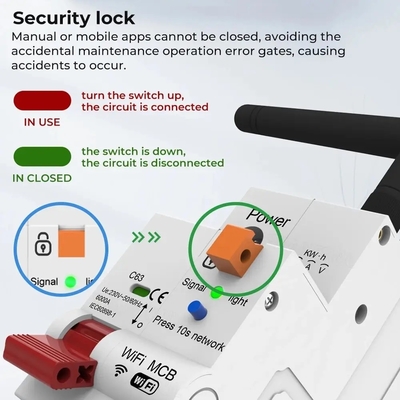 Glomarket Wifi Circuit Breaker Smart Switch Tuya Smart 1p 2p 3p 4p Smart Home System Electric Circuit 4P MCB Smart Breaker