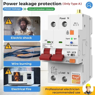 Glomarket Wifi Circuit Breaker Smart Switch Tuya Smart 1p 2p 3p 4p Smart Home System Electric Circuit 4P MCB Smart Breaker