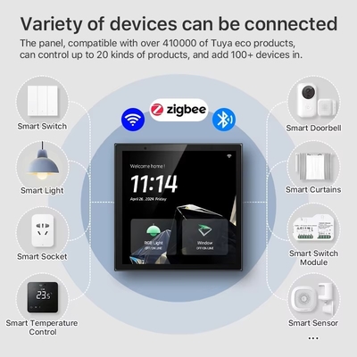 Glomarket Smart Home Control Panel Touch Screen 4 Inch Multi-functional WiFi Home Background Music System Tuya Zigbee Gateway