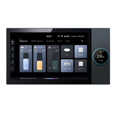 Glomarket Tuya 10 Inch Central Control Panel With Music Play 2 Gang Relays 2 Way Speakers Multi-functional Smart Home Products