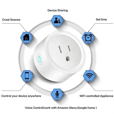 White 3500W Wifi Controlled Power Outlet 220V Smart Plug Socket