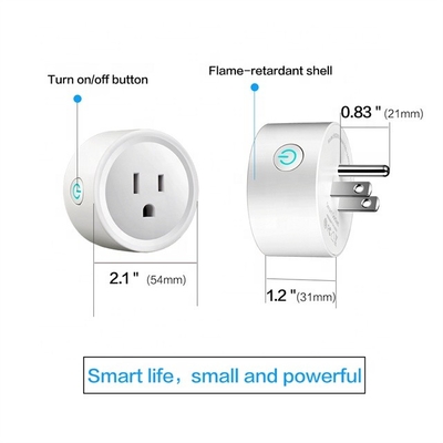 White 3500W Wifi Controlled Power Outlet 220V Smart Plug Socket