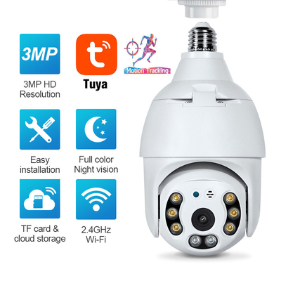 3MP Cctv Bulb Camera 360 Panoramic Tuya Smart CCTV Video Surveillance