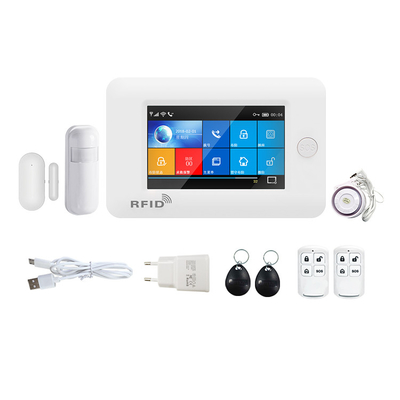 433Mhz WIFI GSM Alarm System 1900mHA Smart Alarm Sensor Touch Screen