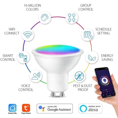 2700K-6500K GU10 Smart Bulb 450lm Smart Led Spotlight 5W For Bedroom