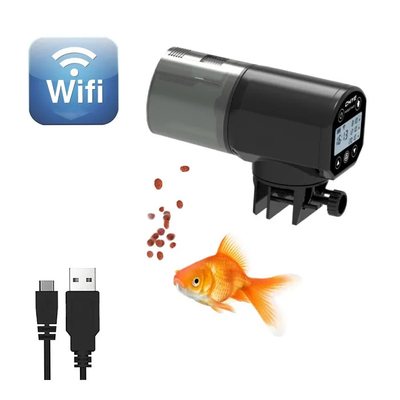 LCD 200ml Smart Automatic Fish Feeder Wifi Aquarium Feeder RoHS