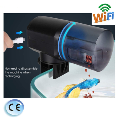 LCD 200ml Smart Automatic Fish Feeder Wifi Aquarium Feeder RoHS