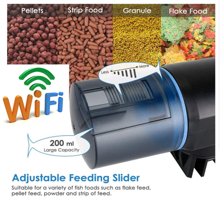 LCD 200ml Smart Automatic Fish Feeder Wifi Aquarium Feeder RoHS