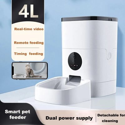 FCC ABS Smart Pet Feeder 6L Automatic Dog Feeder With Camera