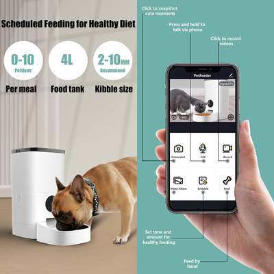 FCC ABS Smart Pet Feeder 6L Automatic Dog Feeder With Camera