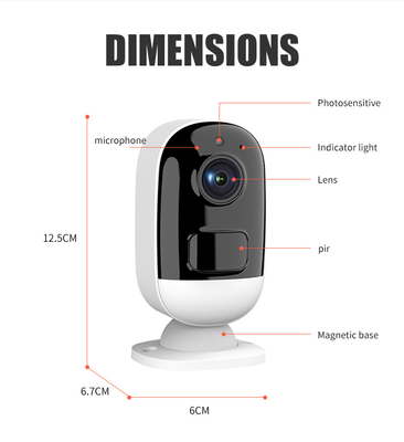 Glomarket Tuya Smart  Life App Supported Home Low Power 3MP Battery WIFI Camera Built-In Microphone And Speaker