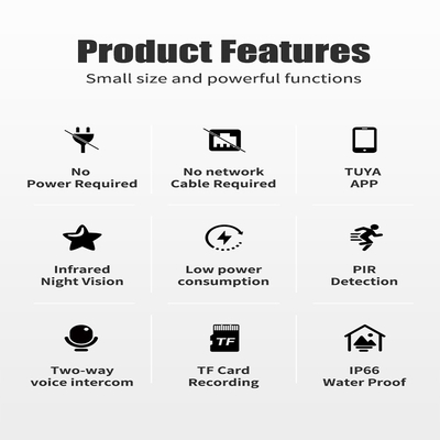 Glomarket Tuya Wifi Solar Panel Battery Security Camera Wireless Waterproof Outdoor Night Vision Two Way Voice Camera