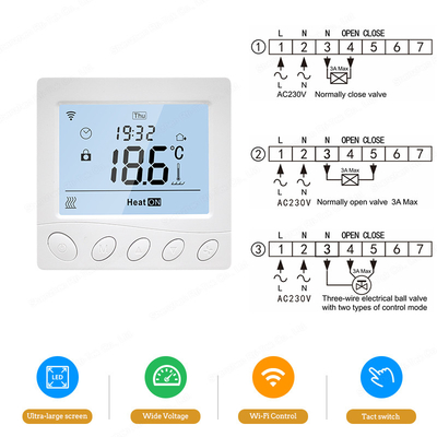 Wifi Tuya Programmable Floor Heating Thermostat Touch Screen Floor Temperature Controller