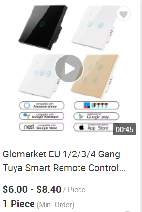 Glomarket Smart Home 8 Gang Wall Switch US Standard Tuya Voice APP Remote Control Wireless Wall Touch Light Switch 10