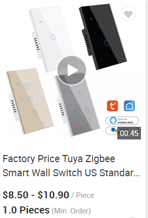 Glomarket Smart Home 8 Gang Wall Switch US Standard Tuya Voice APP Remote Control Wireless Wall Touch Light Switch 12