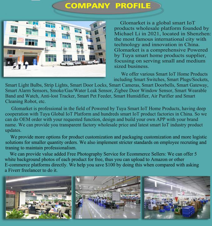 Glomarket Smart Home 8 Gang Wall Switch US Standard Tuya Voice APP Remote Control Wireless Wall Touch Light Switch 24